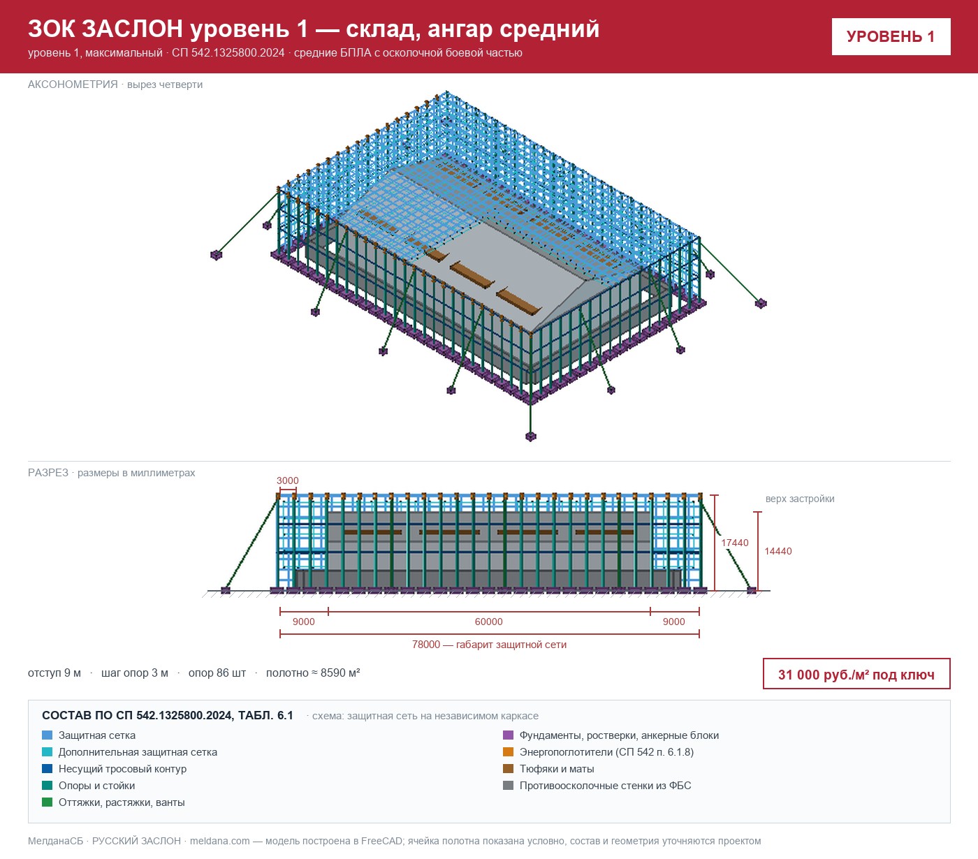 ЗОК ЗАСЛОН уровень 1 — склад, ангар средний 